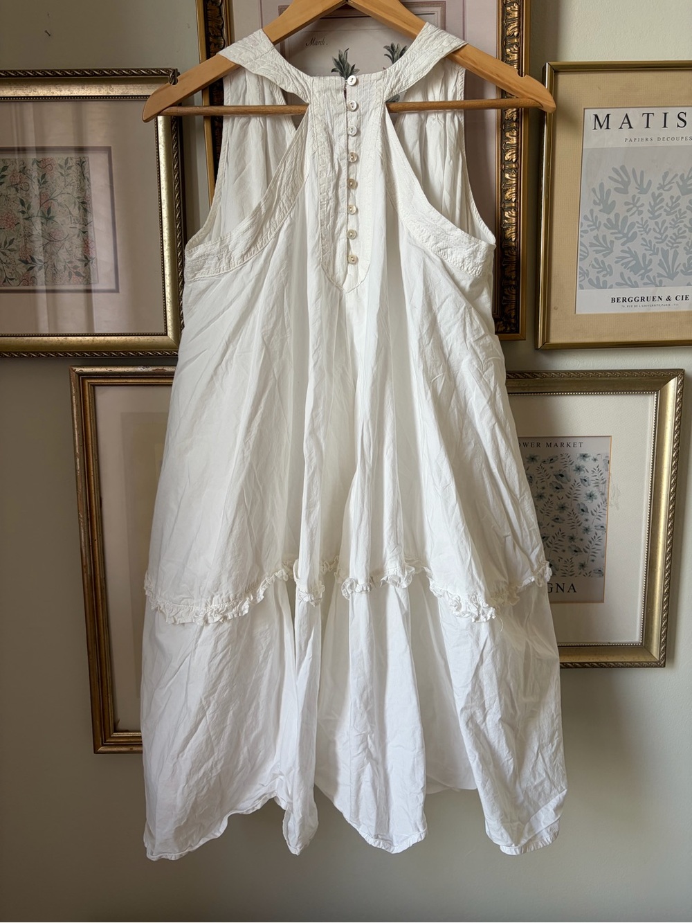By Anthropologie V-Neck Swing Tunic Dress White Small - Picture 7 of 12